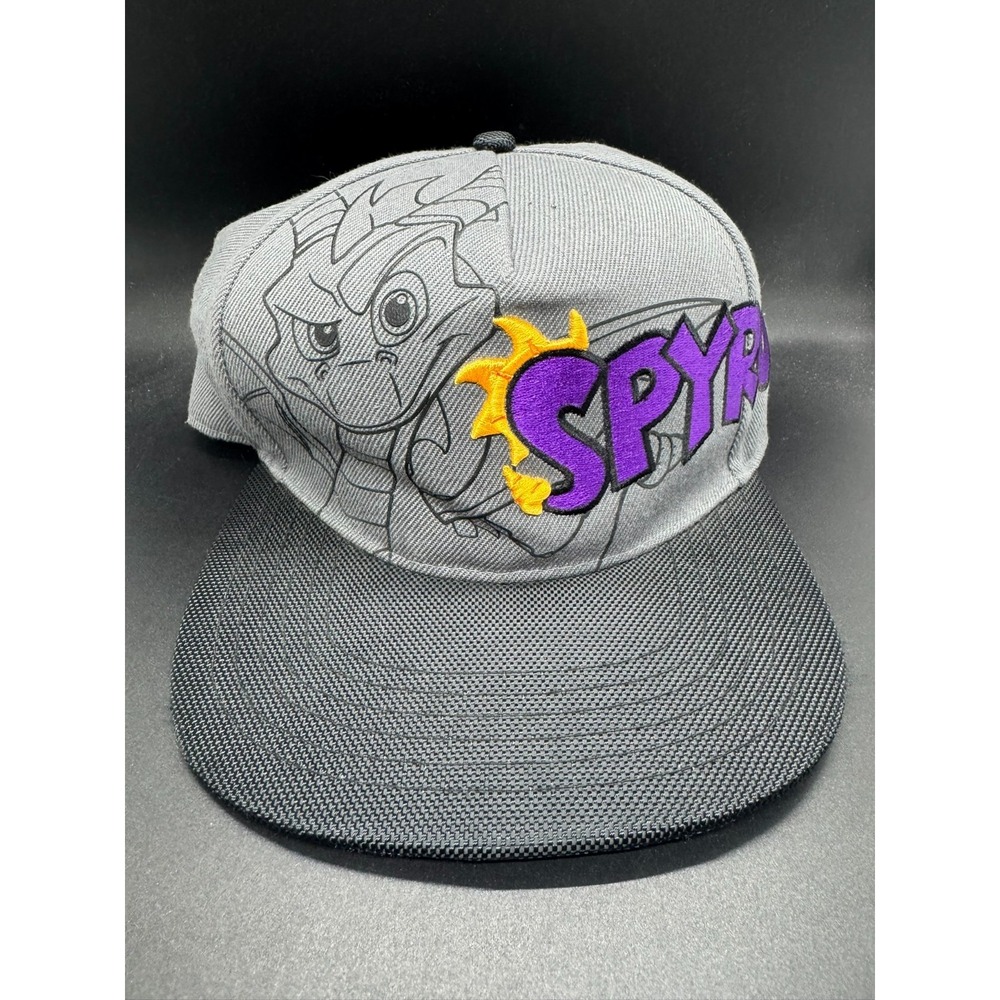 Activision Spyro the Dragon Embroidered Snapback Baseball Cap Hat 2018 Gray Blk